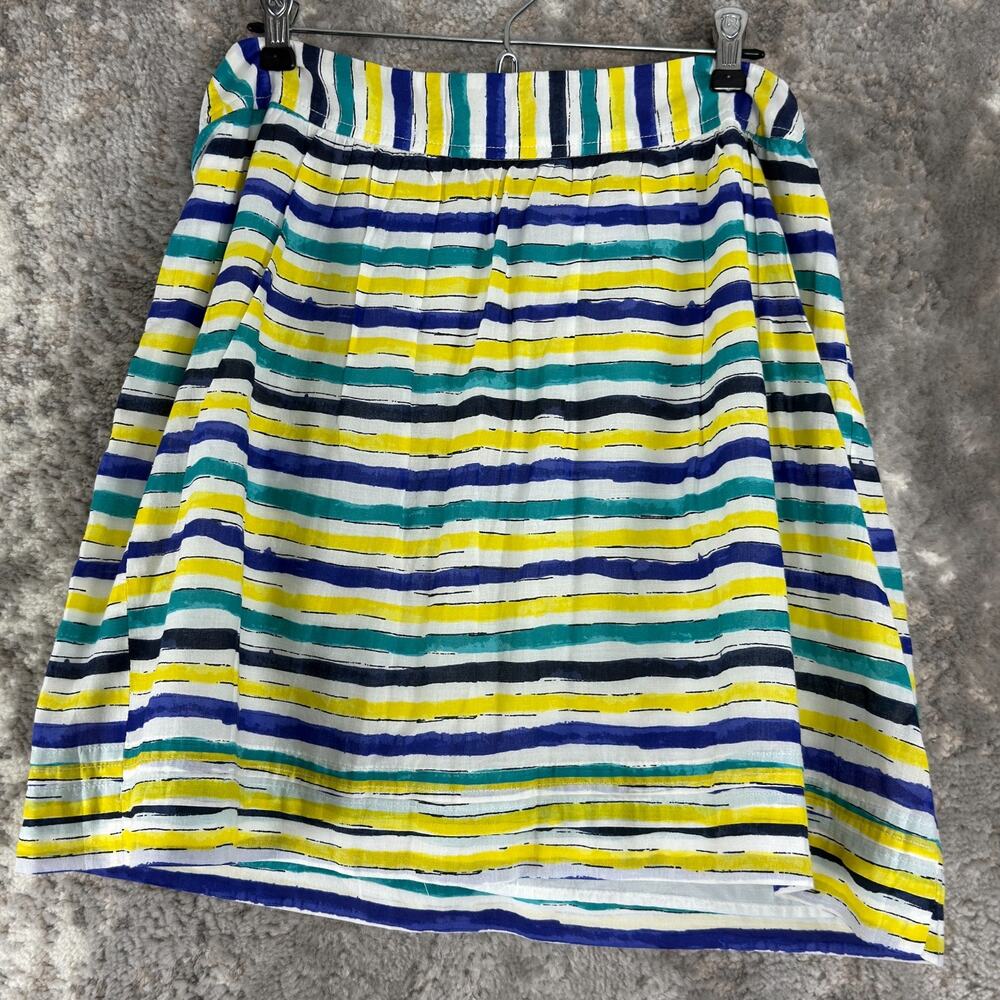 Ann Taylor‎ LOFT Size 8 Striped Casual A Line Mini Skirt Colorful Zip Lined